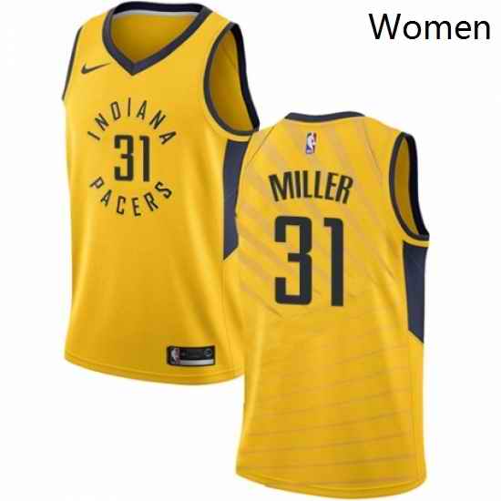Womens Nike Indiana Pacers 31 Reggie Miller Authentic Gold NBA Jersey Statement Edition